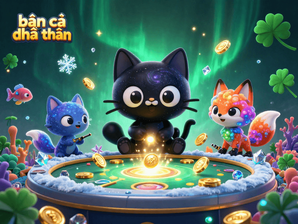 Engage in exciting bắn cá đổi thưởng gameplay with a cosmic scene featuring unique characters and game elements.