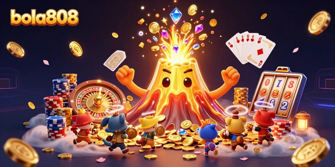 Experience thrilling wins at bola808 with dynamic gaming action in a vibrant casino scene.